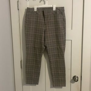 old navy plaid straight leg pants